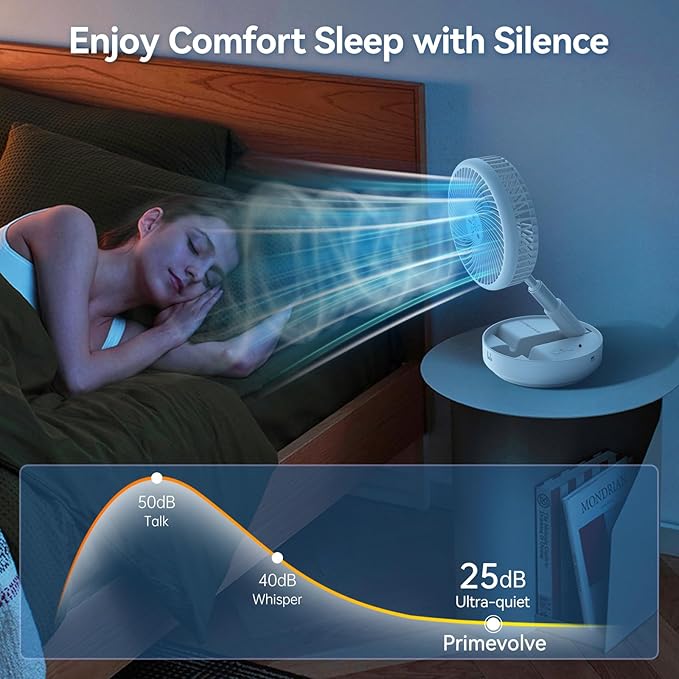 Portable Oscillating Rechargeable Fan, Battery Operated - Image 4