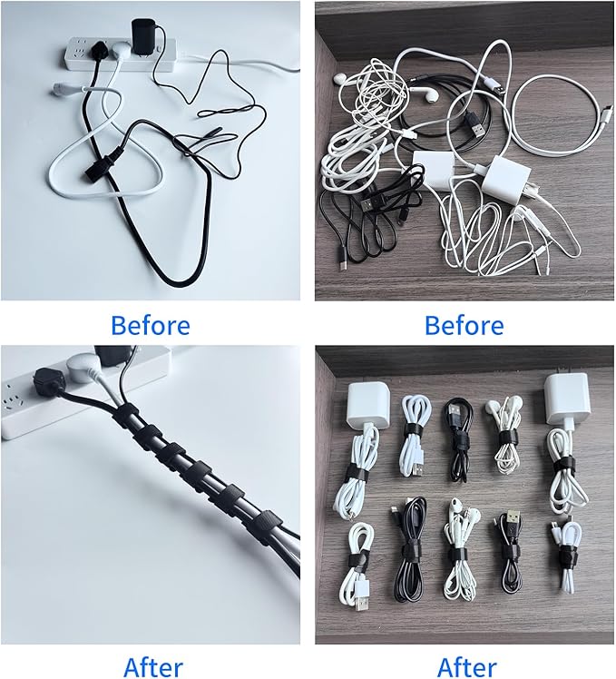 8 Inches Multi-Colour Reusable Cable Ties Cord Straps Multi-Purpose Wire Ties - Image 3