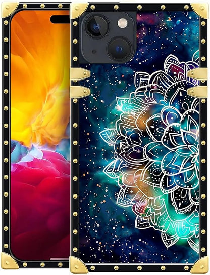 Compatible with iPhone 15 Case, Starry Sky Colourful Mandala Luxury Golden by Unknown