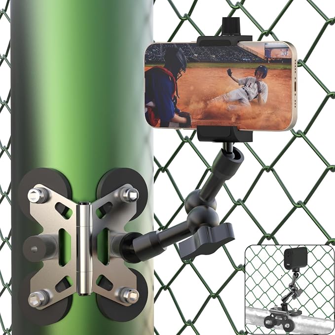 Magnetic Phone Fence Mount for iPhone, PostMount for Mevo Start, GoPro by Dirose
