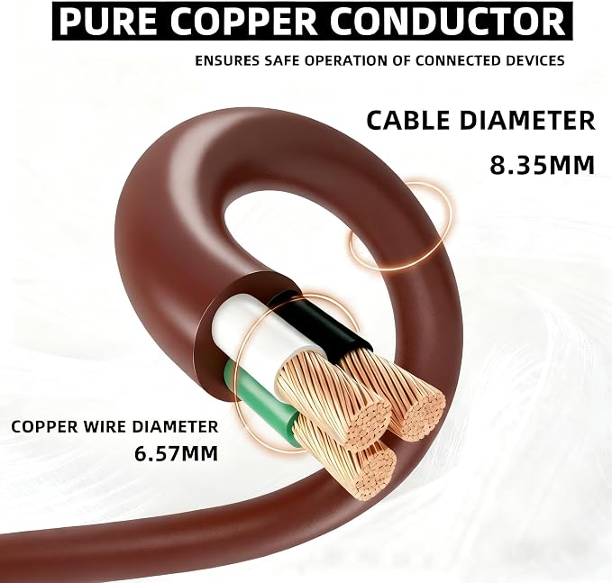 YOJOE Extension Cord, 3 Prong 13A Weatherproof Power Cord, 16 Gauge Heavy Duty - Image 3