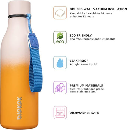 BJPKPK Insulated Water Bottles, 18 oz Stainless Steel Metal Water Bottle - Image 2