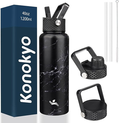 Konokyo 40oz Insulated Water Bottle Stainless Steel Sport Bottles by Konokyo