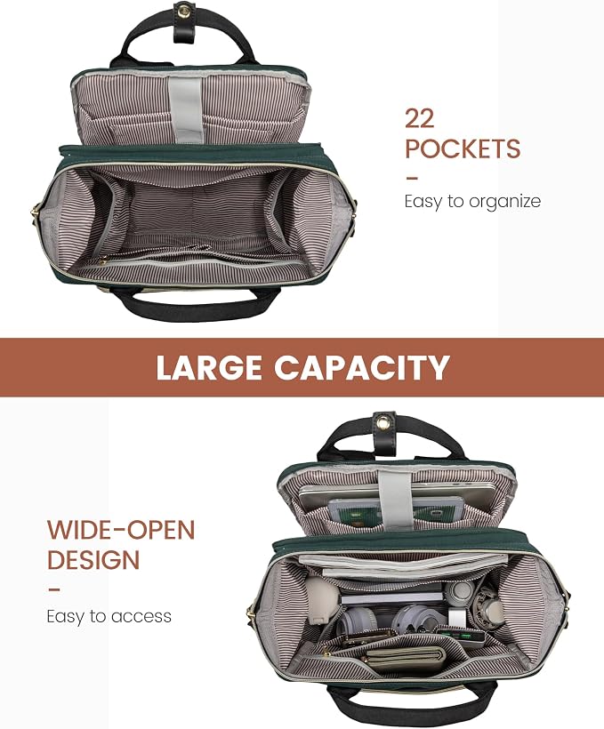 LOVEVOOK Laptop Backpack for Women, 15.6'' Waterproof Nurse Bag Teacher Work - Image 3