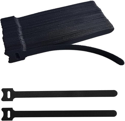 8 Inches Black Reusable Cable Ties, Cable Organizer, Cord Wrap and Hook Loop by Unknown