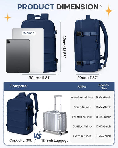 coofay Travel Backpack Carry On Backpack Personal Item Travel Bag Mochila De - Image 4