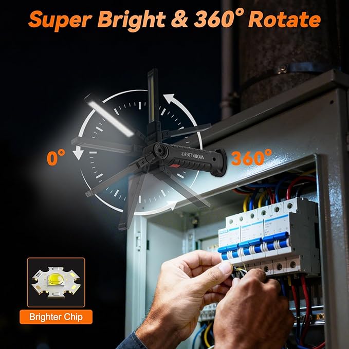 Magnetic Work Light 6Pack, Rechargeable LED Work Light - Image 2