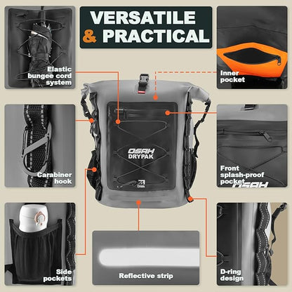 OSAH DRYPAK Waterproof Backpack Dry Bag 35L/55L/85L – Heavy Duty Roll-Top - Image 3