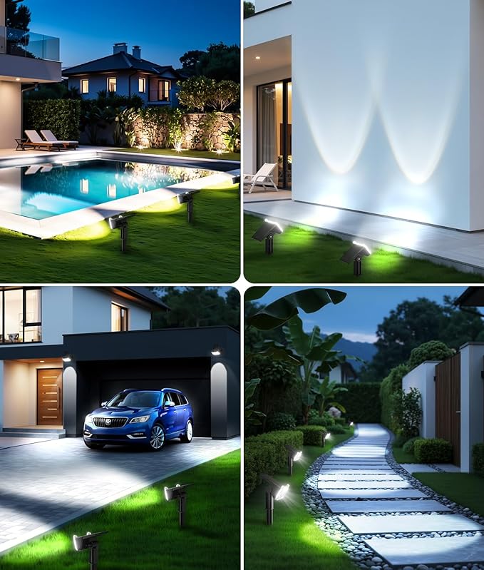 LETMY Solar Lights Outdoor Waterproof IP65, 6 Pack Solar Spot Lights Outdoor - Image 4