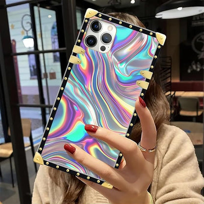 Compatible with iPhone 12 Case, Holographic Abstract Iridescent Textures Luxury - Image 6