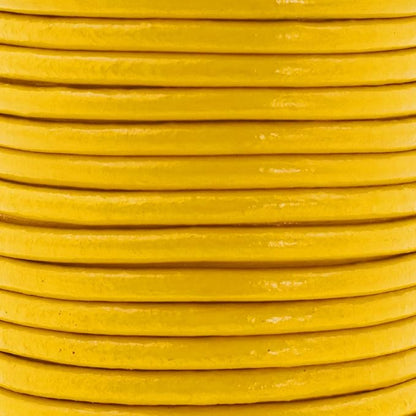 Mandala Crafts Round Genuine Mustard Yellow Leather Cord - Image 3