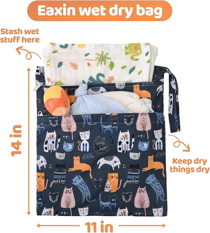 2pcs Cloth Diaper Wet Dry Bags Waterproof Reusable - Image 2