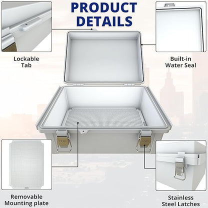 MAKERELE Gray Plastic Waterproof Electrical Box Outdoor, IP67 ABS - Image 4