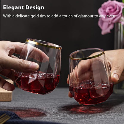 Lueumxc 40 Pack Plastic Wine Glasses, 12Oz Diamond Disposable Wine Glasses - Image 5