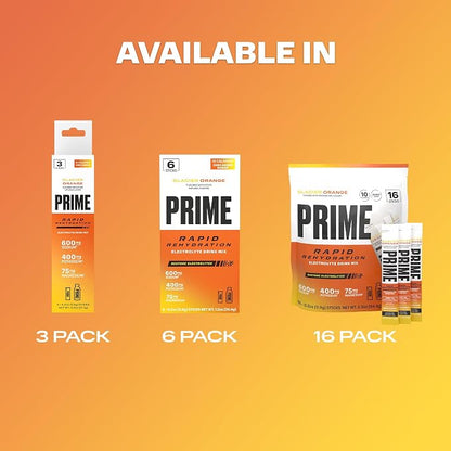 PRIME Rapid Rehydration Electrolyte Powder Sticks, Glacier Orange, Sugar Free - Image 9