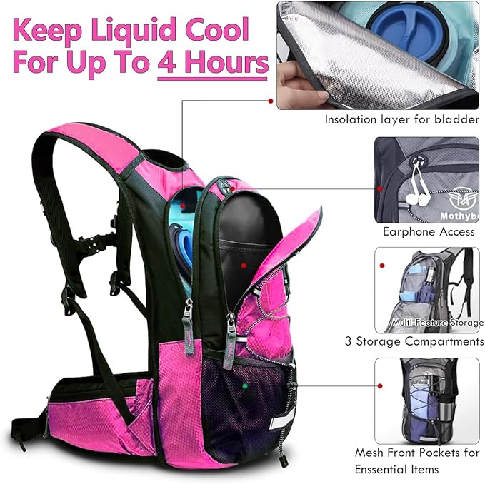 Mothybot Hydration Pack, Insulated Hydration Backpack - Image 2