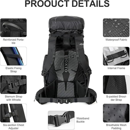 IX INOXTO 55L Internal Frame Waterproof Hiking Camping Backpack - Image 5