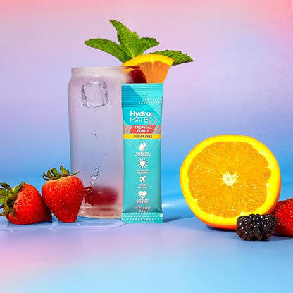 Electrolyte Powder Sugar-Free Hydration Packets Tropical Punch HydroMATE 16 - Image 2