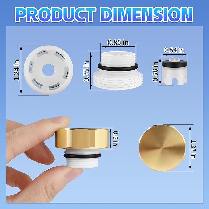 Boltigen 2 Sets Outdoor Faucet Repair Kit, Brass Vacuum Breaker Outside Faucet - Image 4