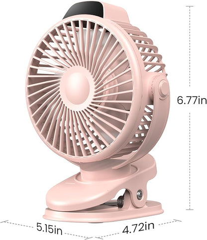 Koonie Portable Clip On Fan, Small USB Battery Operated, 3 Speed Rechargeable - Image 7