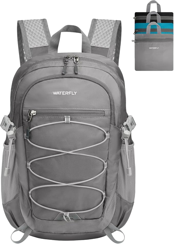 WATERFLY Small Lightweight Packable Backpack: 15L Mini Ultra Light Foldable by Waterfly