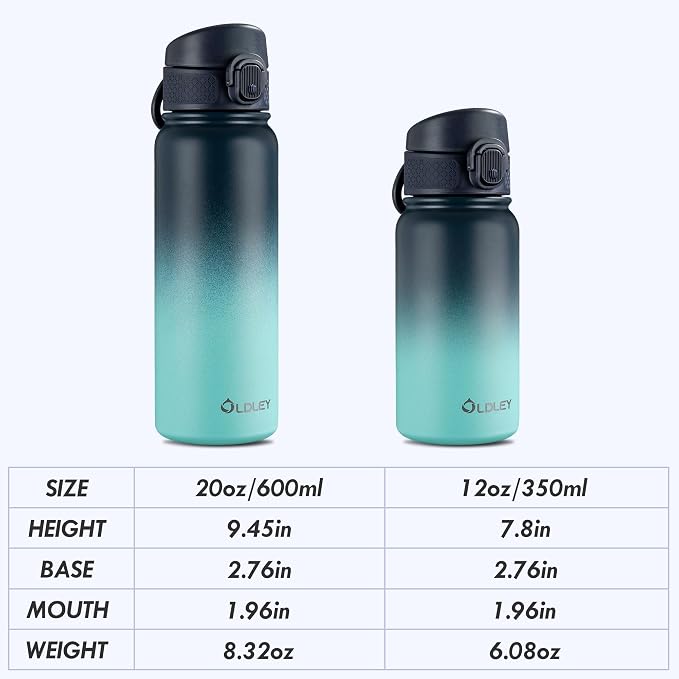 OLDLEY 20 Oz Insulated Stainless Steel Water Bottle - Image 4
