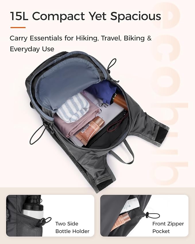 ECOHUB 15L Lightweight Packable Hiking Backpack - Image 4