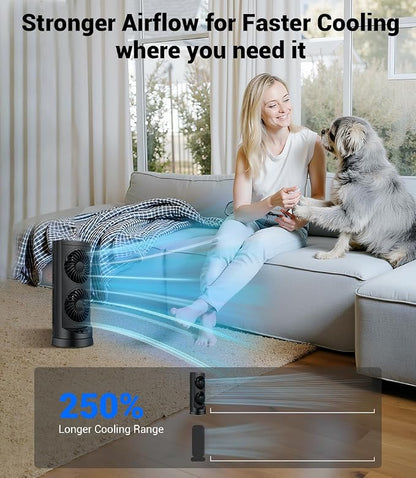 Personal Tower Fan for Bedroom, Portable Desk Table Fan，3 Speeds Cooling - Image 2