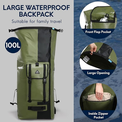 Haimont Waterproof Dry Backpack IPX7 Roll-top Dry Large Marine Dry Bag - Image 5