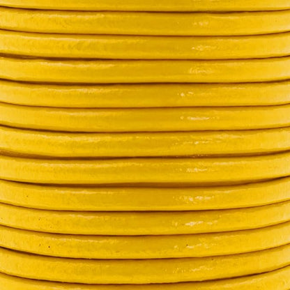 Mandala Crafts Round Genuine Mustard Yellow Leather Cord - Image 3