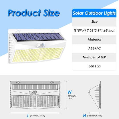 4 Pack 368 LED Solar Lights Outdoor Motion Sensor, Solar Fence Light - Image 7