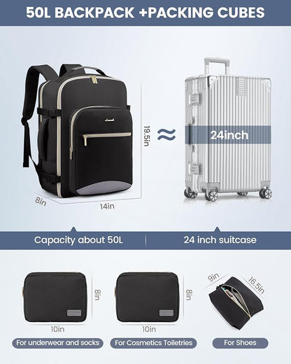 LOVEVOOK Travel Backpack for Women & Men 50L, Airline Approved Carry On - Image 5