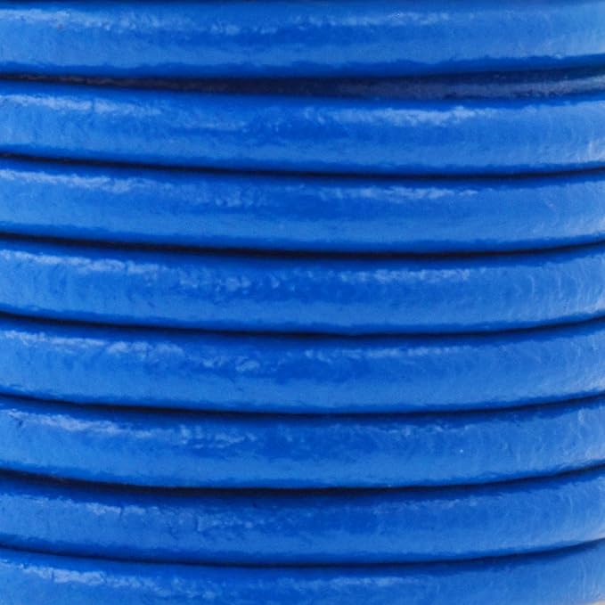 Mandala Crafts Round Genuine Blue Leather Cord - Image 3