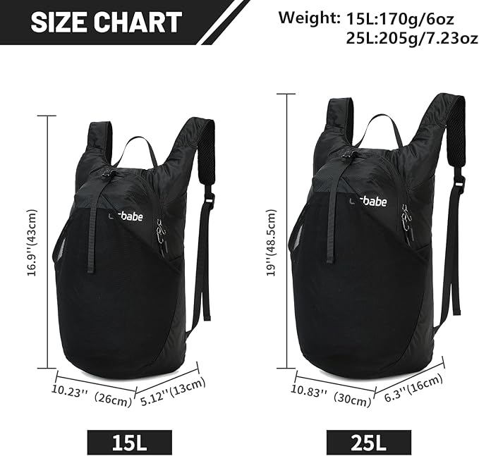 Ultra Lightweight Foldable Backpack, Water Resistant Small Packable Hiking - Image 3