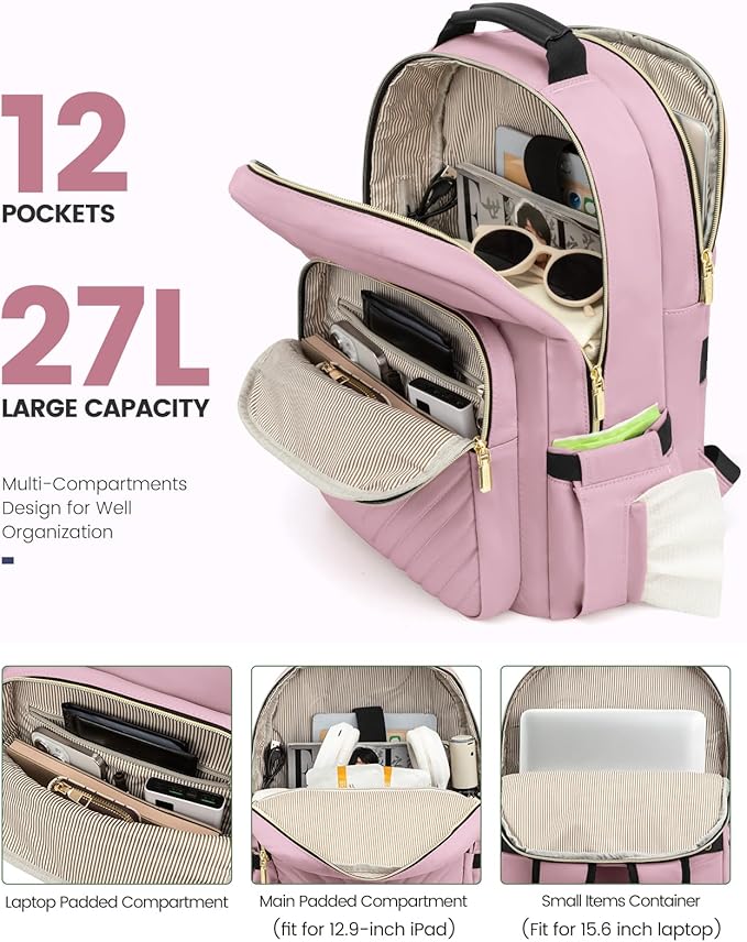 LOVEVOOK Laptop Backpack Purse for Women, Work Travel Computer Bags, College - Image 2