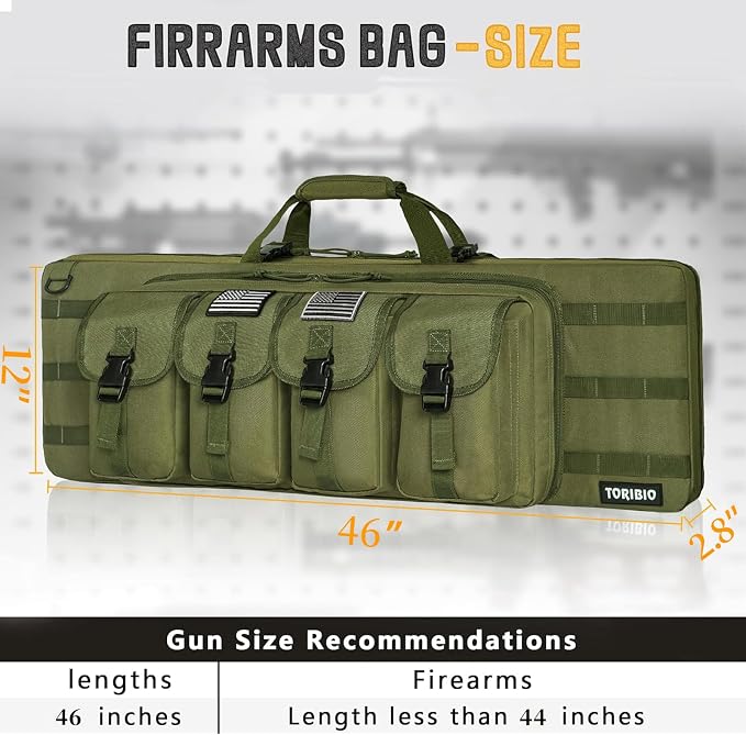 TORIBIO Double Rifle Case Soft Bag 32" 34" 36" 42" 46" 48'' 51“ 55” Gun Case - Image 2
