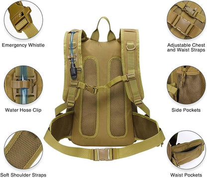 CVLIFE Hydration Backpack with 3L TPU Tactical Water Bladder, 22L Hiking - Image 7
