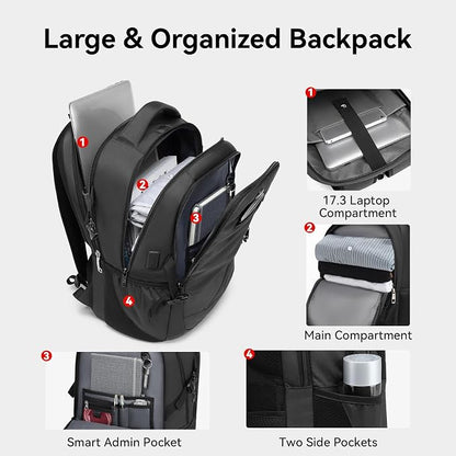 CROSSGEAR Travel Laptop Backpack Anti Theft Fits 17.3 Inch Laptop - Image 4