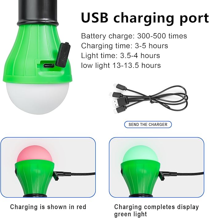 Jarxin Led Camping Lantern USB Rechargeable, Outdoor Tent Lights - Image 2