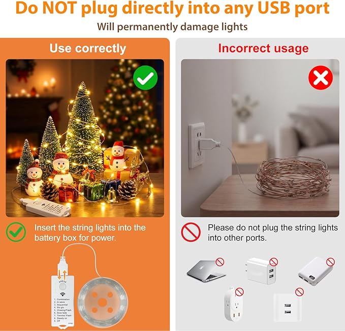 HXWEIYE Fairy Lights Battery Operated - Image 2