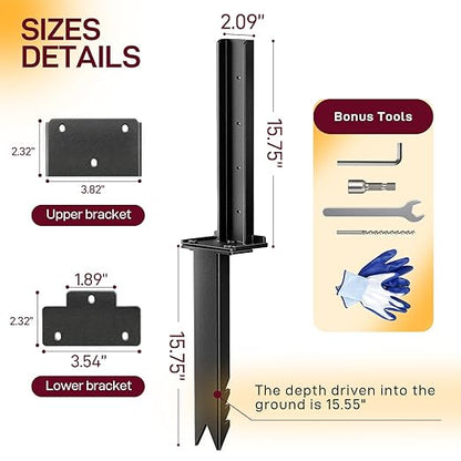 Goovilla Fence Post Repair Kit, Robust Quick-Fix Wood Support - Image 2