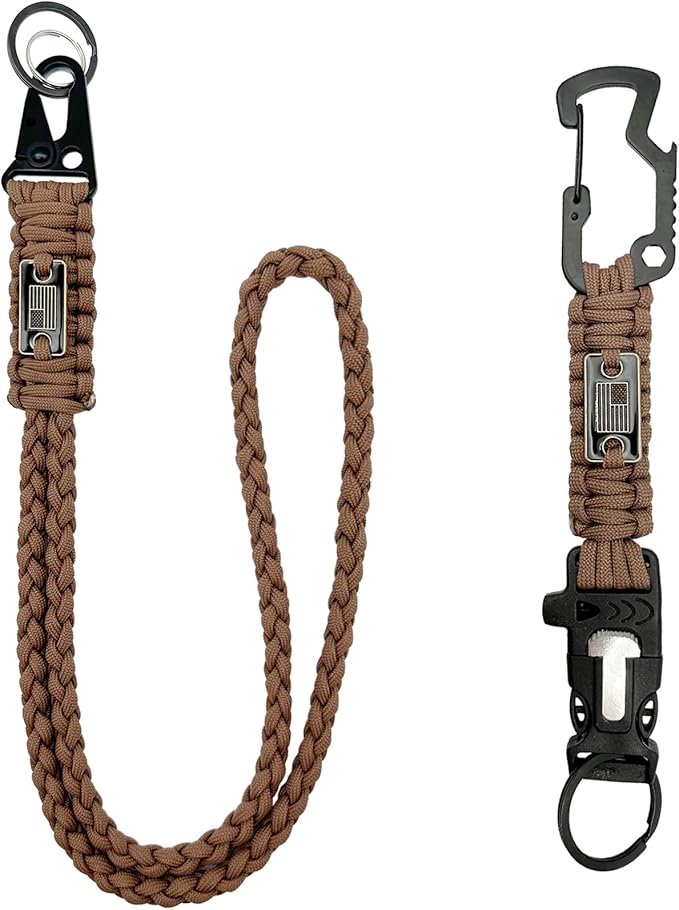 DDOUT Heavy Duty Paracord Lanyard 550 Paracord Braided Keychain by DDOUTOutdoor