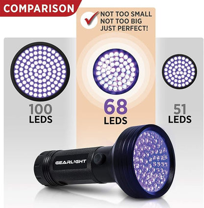 GearLight UV Flashlight Black Light from 68 LED Blacklight Flashlight Dog/Cat - Image 2