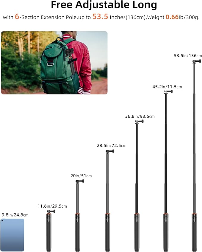 53.5" Osmo Action 6 Selfie Stick Tripod - Image 5