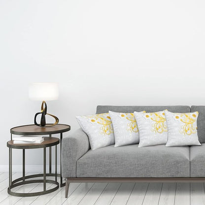 Ambesonne Daffodil Throw Pillow Cushion Case Pack of 4, Daffodils on Ornate - Image 3