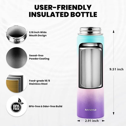 RAYMYLO Insulated Water Bottle 20 oz, Triple Wall Vacuum Stainless Steel - Image 5