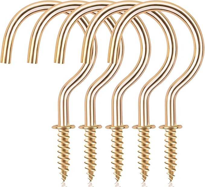Cup Screw Hooks, 1-1/2 inch Metal Screw in Ceiling Hooks, 45 Pack Metal Ceiling by DRTDERUITAI