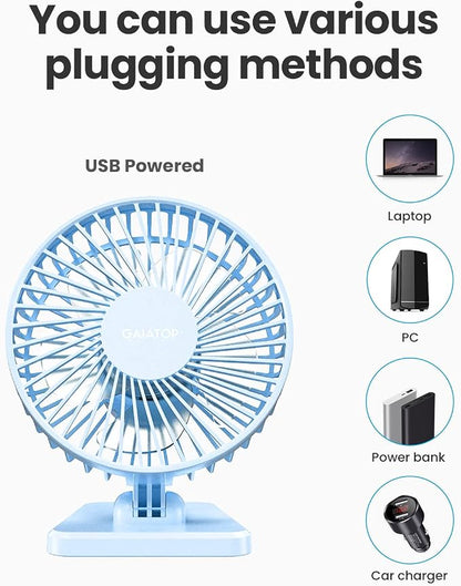 Gaiatop USB Desk Fan, Small But Powerful, Personal Portable Quiet 3 Speeds - Image 6