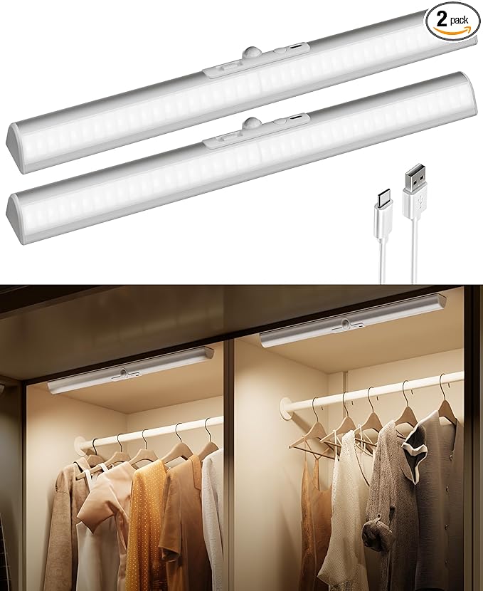 EZVALO 17-Inch Motion Sensor Closet Lights, 3600mAh Rechargeable Battery LED by EZVALO