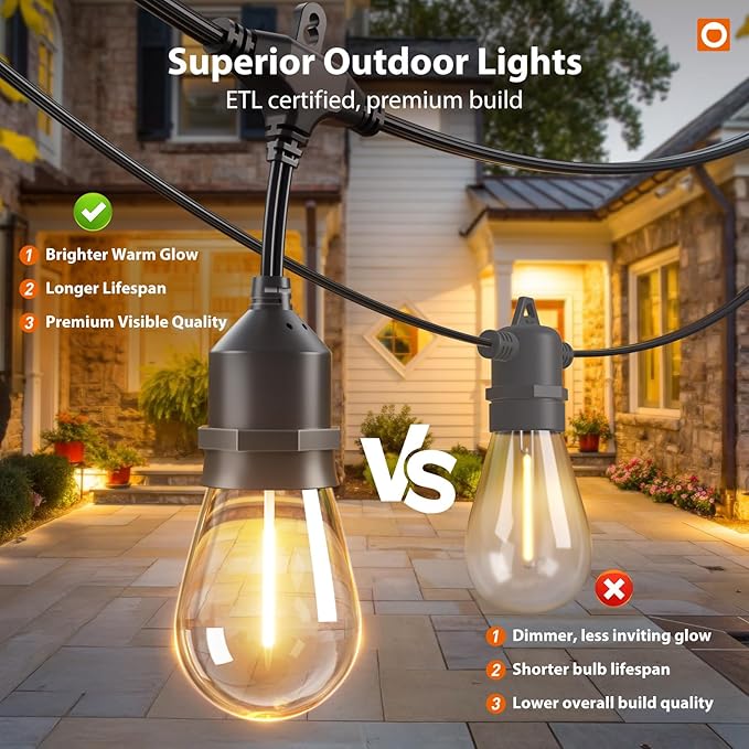 addlon 50FT Outdoor String Lights LED - Image 4
